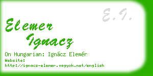 elemer ignacz business card